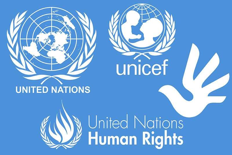 Logos der UN und von Unicef.