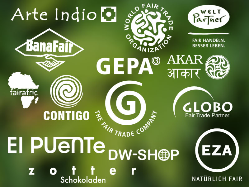 Logos einiger Fairhandelsorganisationen.