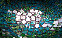 Schreibtischbild Glasmosaik
